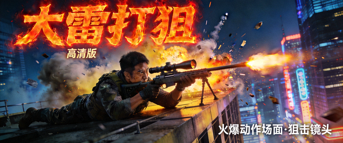 大雷打狙高清版火爆动作场面狙击镜头封面海报